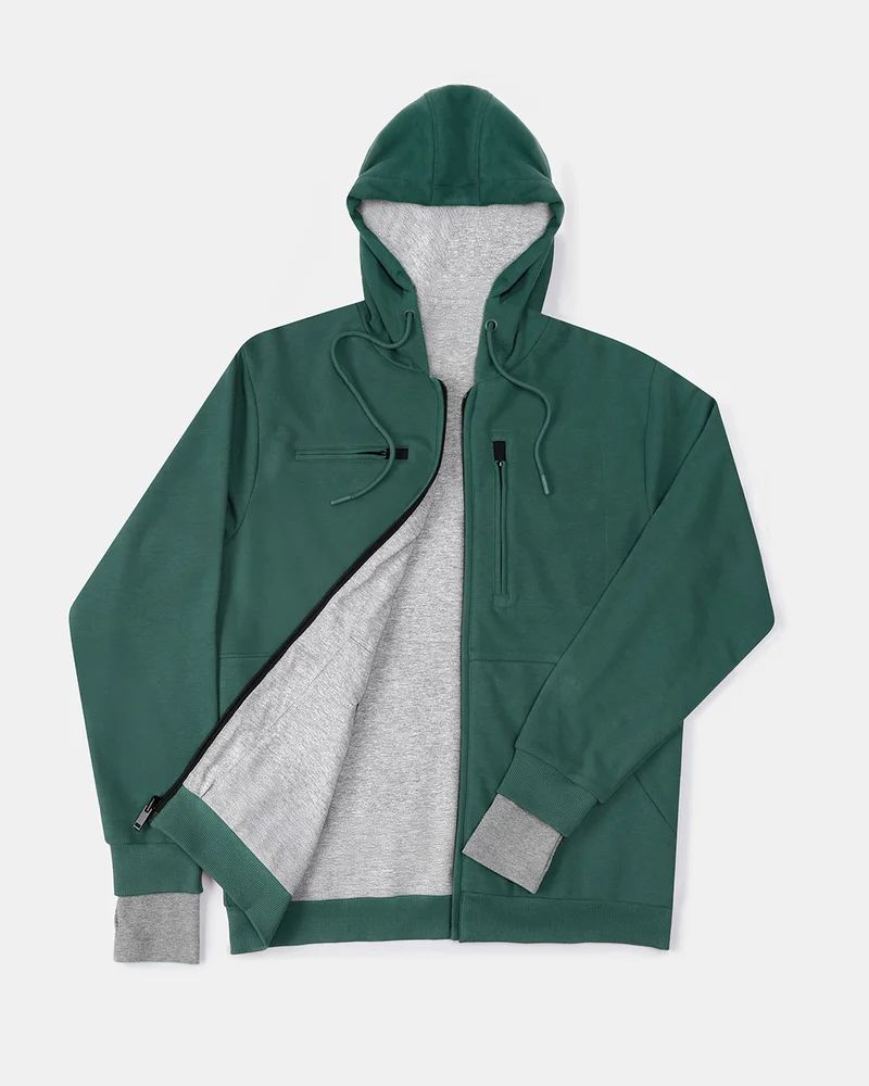 bewakoof Men's Green Plus Size Airport Hoodie